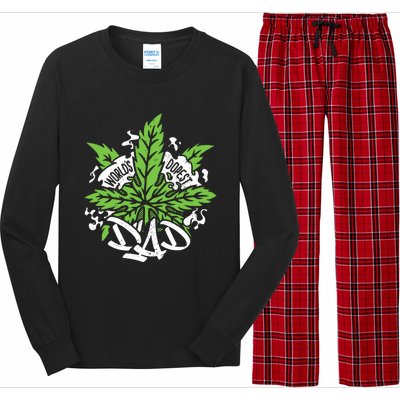 Worlds Dopest Dad Cannabis Leaf Weed Father Gift Long Sleeve Pajama Set