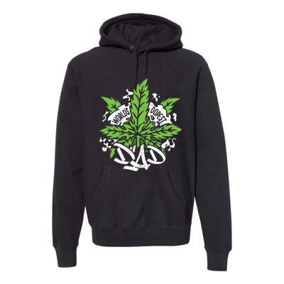 Worlds Dopest Dad Cannabis Leaf Weed Father Gift Premium Hoodie