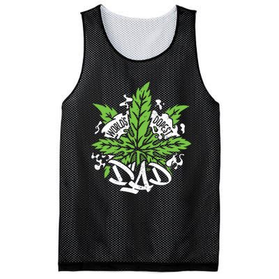 Worlds Dopest Dad Cannabis Leaf Weed Father Gift Mesh Reversible Basketball Jersey Tank