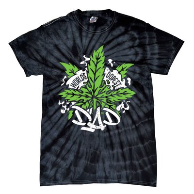 Worlds Dopest Dad Cannabis Leaf Weed Father Gift Tie-Dye T-Shirt