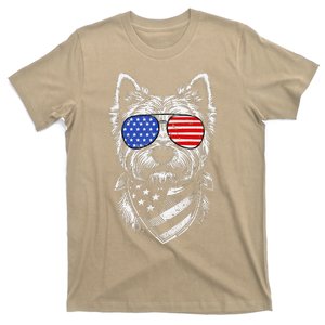 Westie Dog Dad Patriotic 4th Of July American Us Flag T-Shirt