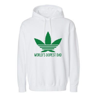 Weed World's Dope Dad Funny Weed Cannabis Leaf Father's Day Gift Garment-Dyed Fleece Hoodie