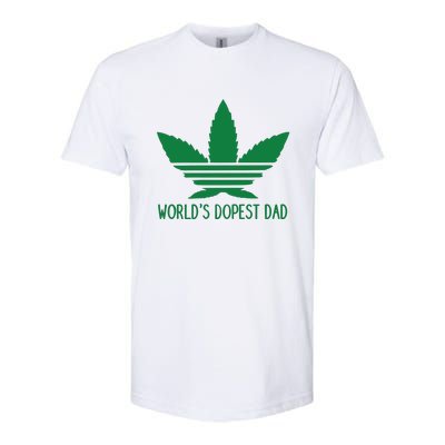 Weed World's Dope Dad Funny Weed Cannabis Leaf Father's Day Gift Softstyle CVC T-Shirt