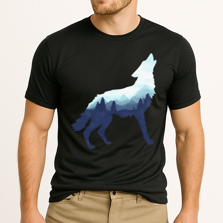 Wolf Double Exposure Surreal Wildlife Animal Wolves Gifts Cooling Performance Crew T-Shirt