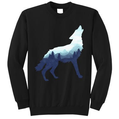 Wolf Double Exposure Surreal Wildlife Animal Wolves Gifts Sweatshirt