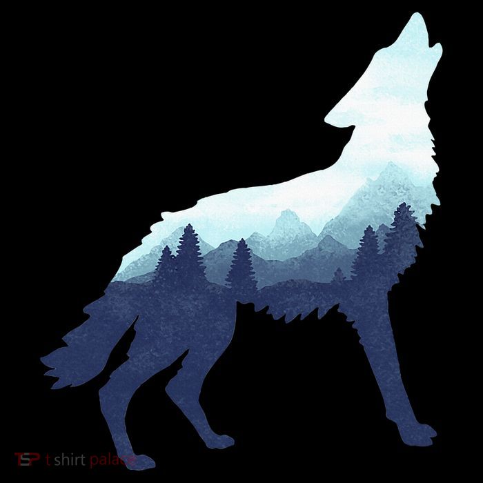 Wolf Double Exposure Surreal Wildlife Animal Wolves Gifts Tall T-Shirt