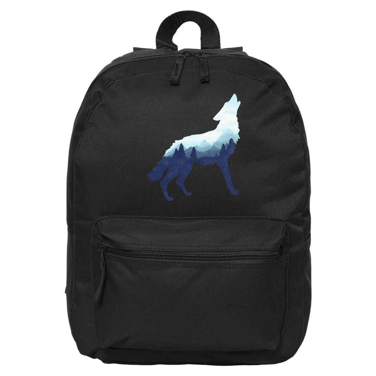 Wolf Double Exposure Surreal Wildlife Animal Wolves Gifts 16 in Basic Backpack