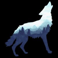 Wolf Double Exposure Surreal Wildlife Animal Wolves Gifts 16 in Basic Backpack