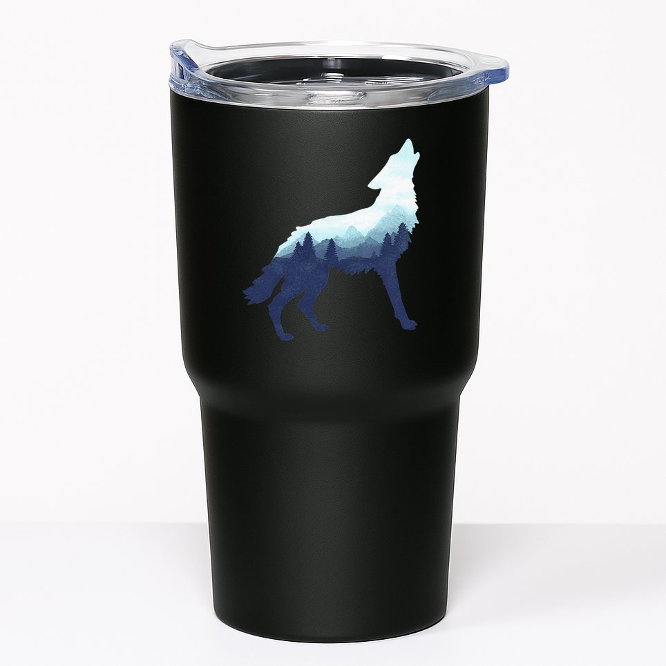 Wolf Double Exposure Surreal Wildlife Animal Wolves Gifts Tumbler