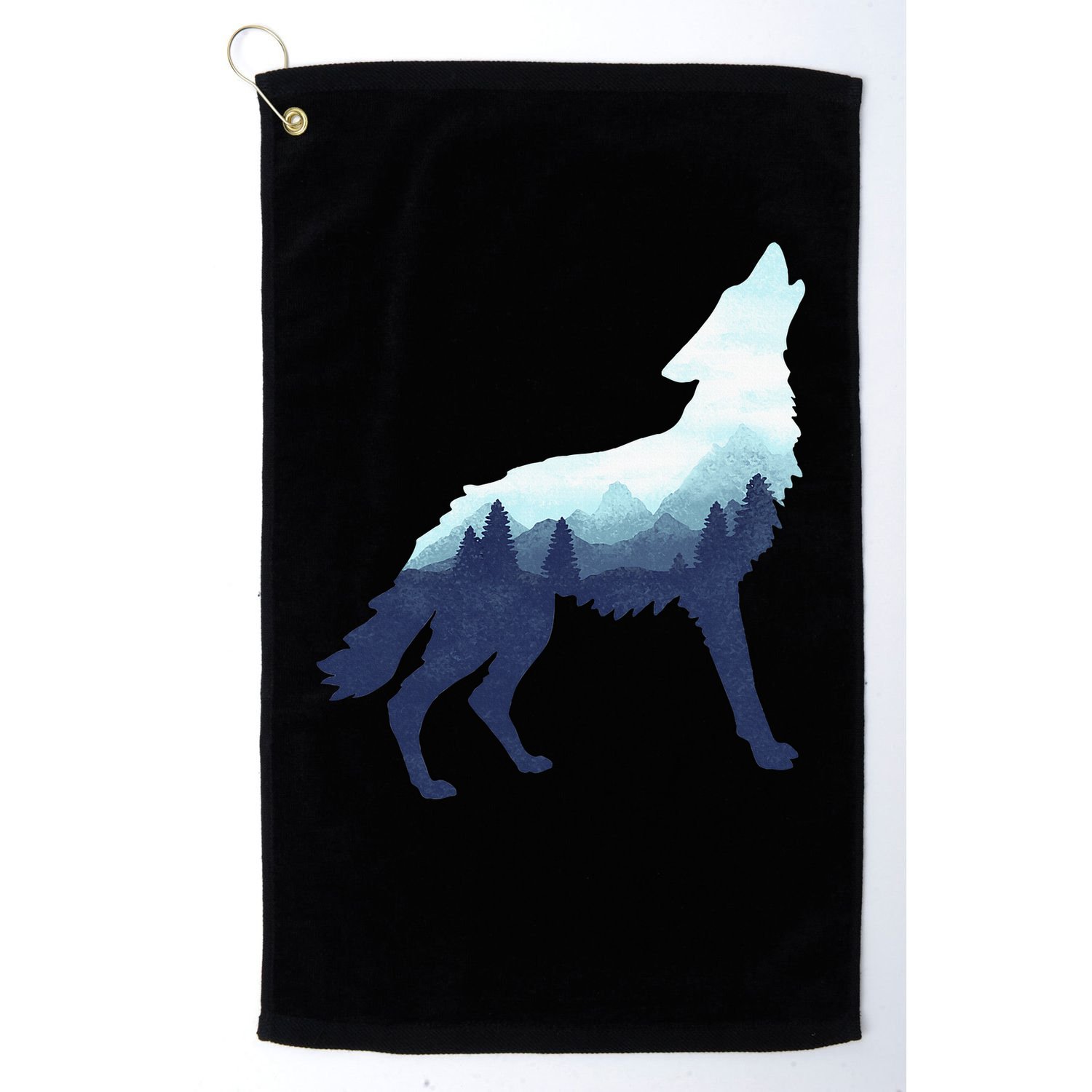 Wolf Double Exposure Surreal Wildlife Animal Wolves Gifts Golf Towel