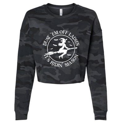 Womens Dust 'Em Off Ladies It's Ridin' Season Cropped Pullover Crew