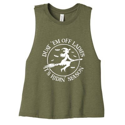 Womens Dust 'Em Off Ladies It's Ridin' Season Women's Racerback Cropped Tank