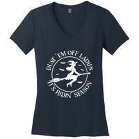 Womens Dust 'Em Off Ladies It's Ridin' Season Women's V-Neck T-Shirt