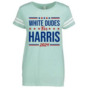 White Dudes For Harris 2024 Enza Ladies Jersey Football T-Shirt