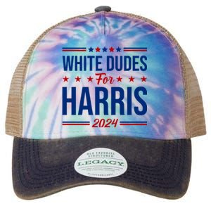 White Dudes For Harris 2024 Legacy Tie Dye Trucker Hat