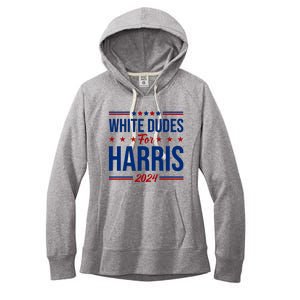 White Dudes For Harris 2024 Women's Fleece Hoodie