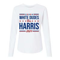 White Dudes For Harris 2024 Womens Cotton Relaxed Long Sleeve T-Shirt