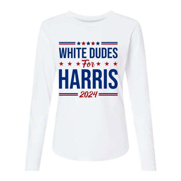 White Dudes For Harris 2024 Womens Cotton Relaxed Long Sleeve T-Shirt