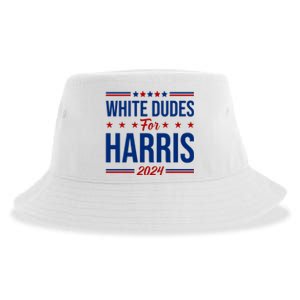 White Dudes For Harris 2024 Sustainable Bucket Hat