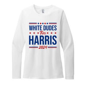 White Dudes For Harris 2024 Womens CVC Long Sleeve Shirt