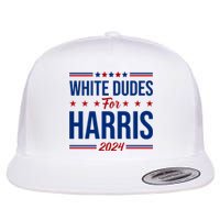 White Dudes For Harris 2024 Flat Bill Trucker Hat