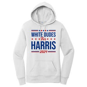 White Dudes For Harris 2024 Women's Pullover Hoodie