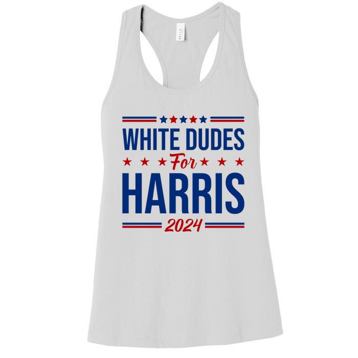 White Dudes For Harris 2024 Women's Racerback Tank