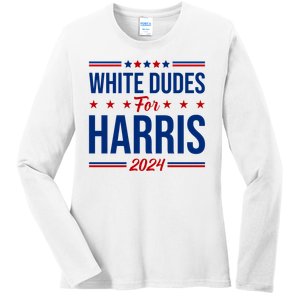 White Dudes For Harris 2024 Ladies Long Sleeve Shirt