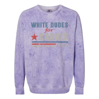 White Dudes For Kamala Harris 2024 Support Kamala Colorblast Crewneck Sweatshirt