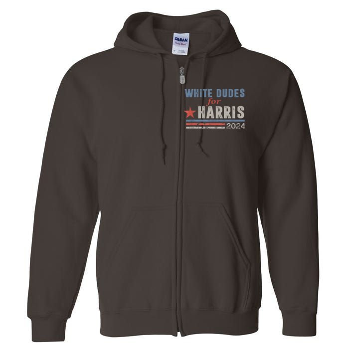 White Dudes For Kamala Harris 2024 Support Kamala Full Zip Hoodie