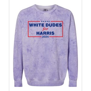 White Dudes For Harris 2024 Colorblast Crewneck Sweatshirt