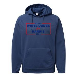 White Dudes For Harris 2024 Performance Fleece Hoodie