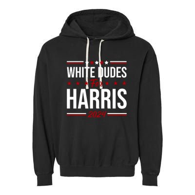 White Dudes For Harris 2024 Garment-Dyed Fleece Hoodie