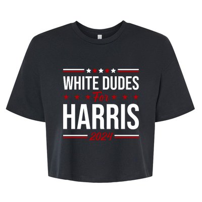 White Dudes For Harris 2024 Bella+Canvas Jersey Crop Tee