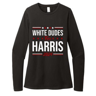 White Dudes For Harris 2024 Womens CVC Long Sleeve Shirt