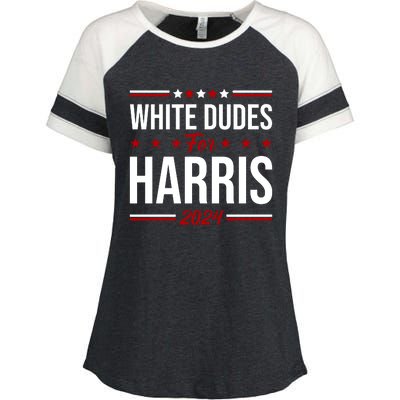 White Dudes For Harris 2024 Enza Ladies Jersey Colorblock Tee