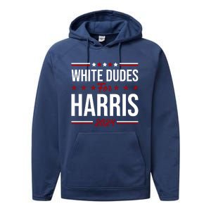 White Dudes For Harris 2024 Performance Fleece Hoodie