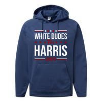 White Dudes For Harris 2024 Performance Fleece Hoodie