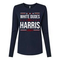 White Dudes For Harris 2024 Womens Cotton Relaxed Long Sleeve T-Shirt