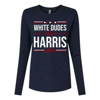 White Dudes For Harris 2024 Womens Cotton Relaxed Long Sleeve T-Shirt