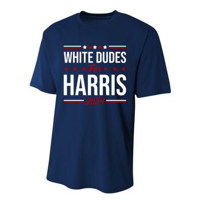 White Dudes For Harris 2024 Performance Sprint T-Shirt