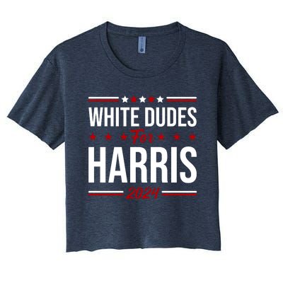 White Dudes For Harris 2024 Women's Crop Top Tee