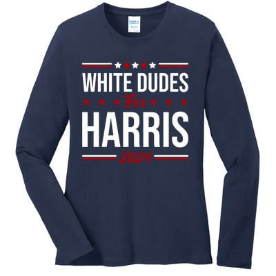 White Dudes For Harris 2024 Ladies Long Sleeve Shirt