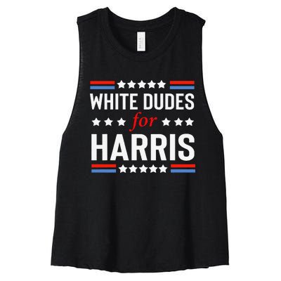 White Dudes For Kamala Harris Women's Racerback Cropped Tank