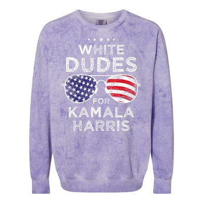 White Dudes For Kamala Harris Colorblast Crewneck Sweatshirt