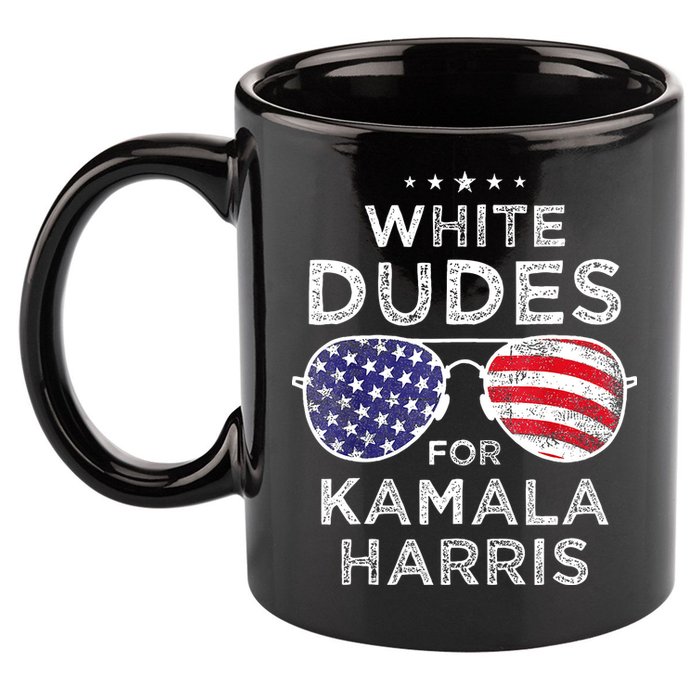 White Dudes For Kamala Harris 11oz C Handle Ceramic Mug