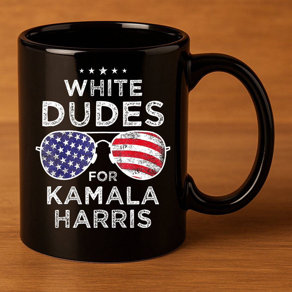 White Dudes For Kamala Harris 11oz C Handle Ceramic Mug