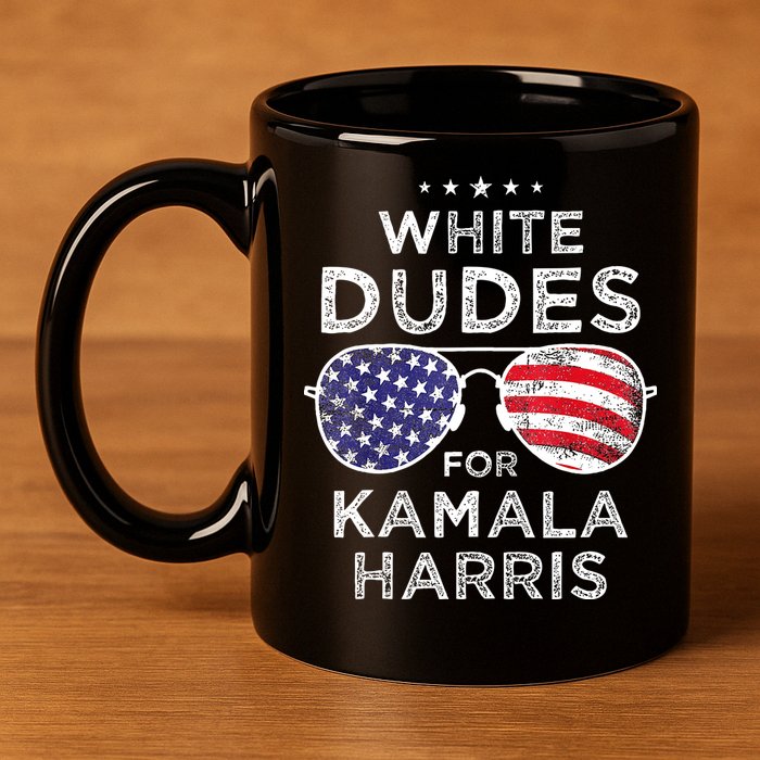 White Dudes For Kamala Harris 11oz C Handle Ceramic Mug