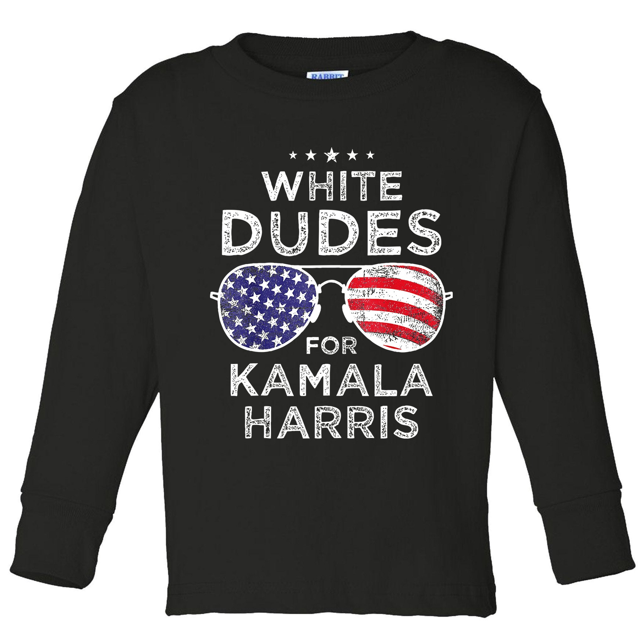 White Dudes For Kamala Harris Toddler Long Sleeve Shirt