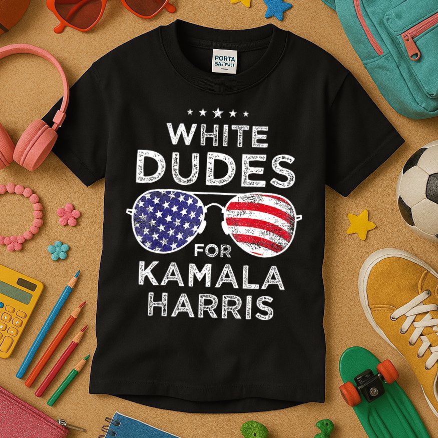 White Dudes For Kamala Harris Kids T-Shirt